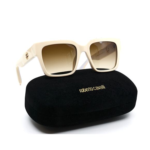 ROBERTO CAVALLI SRC040S IVORY BROWN AUTHENTIC SUNGLASSES - Picture 9 of 16